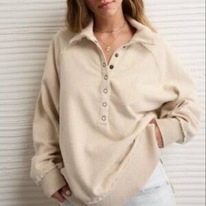 American Eagle Outfitters Big Hug Henley Sweatshirt